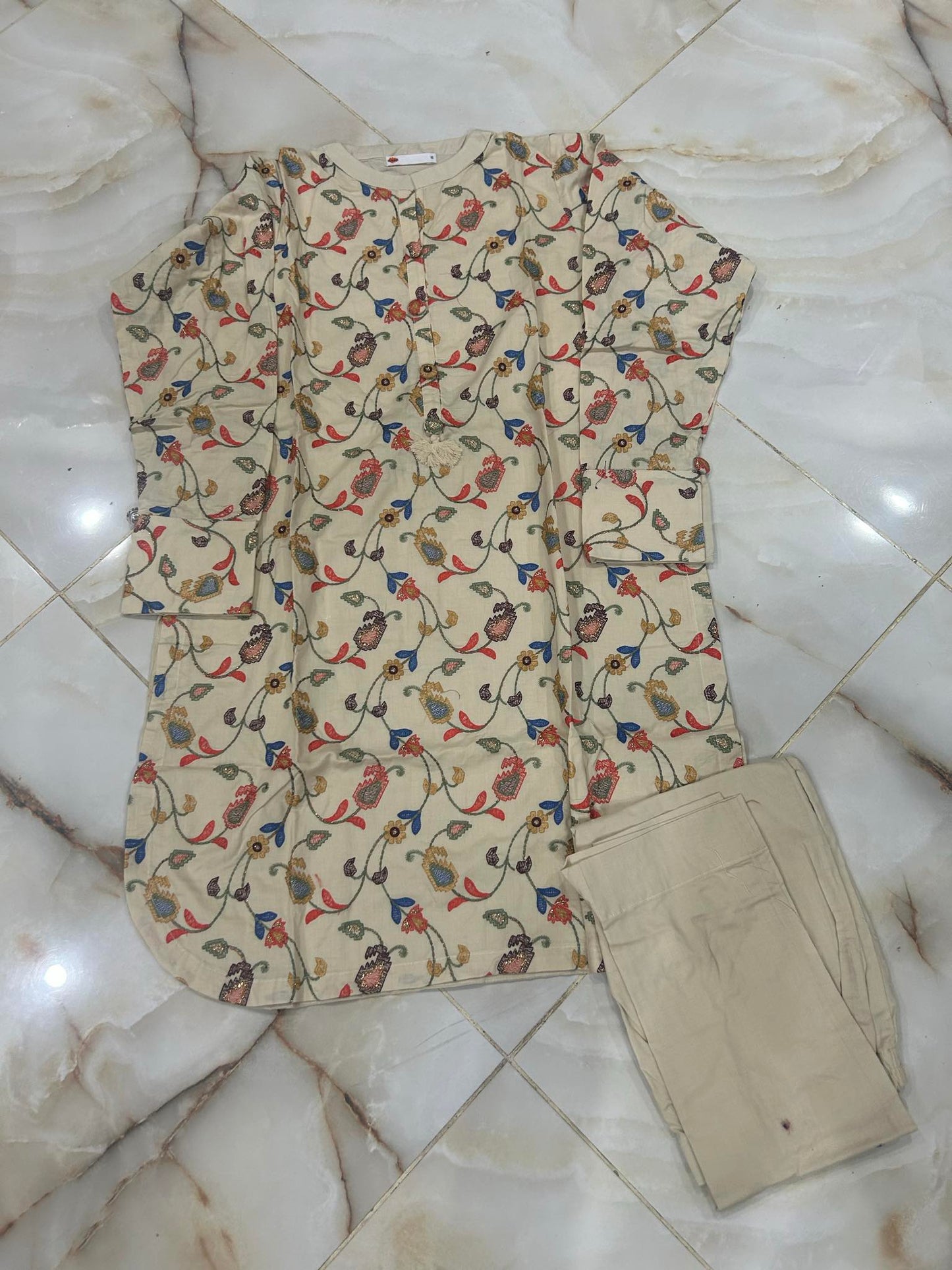 KHAADI 02 PC STITCH SUIT / CREAM