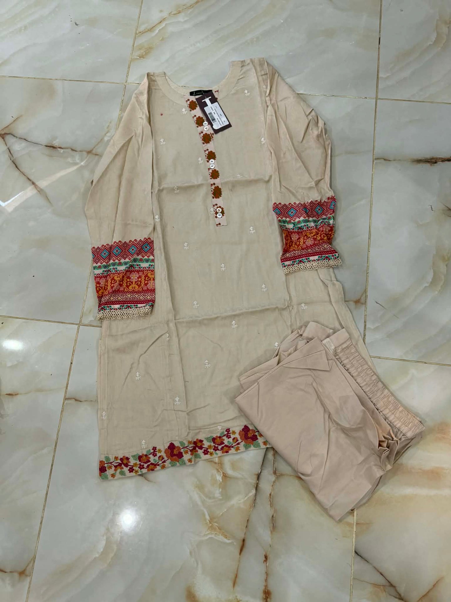 j. 02 pc stitch suit / beige -5115