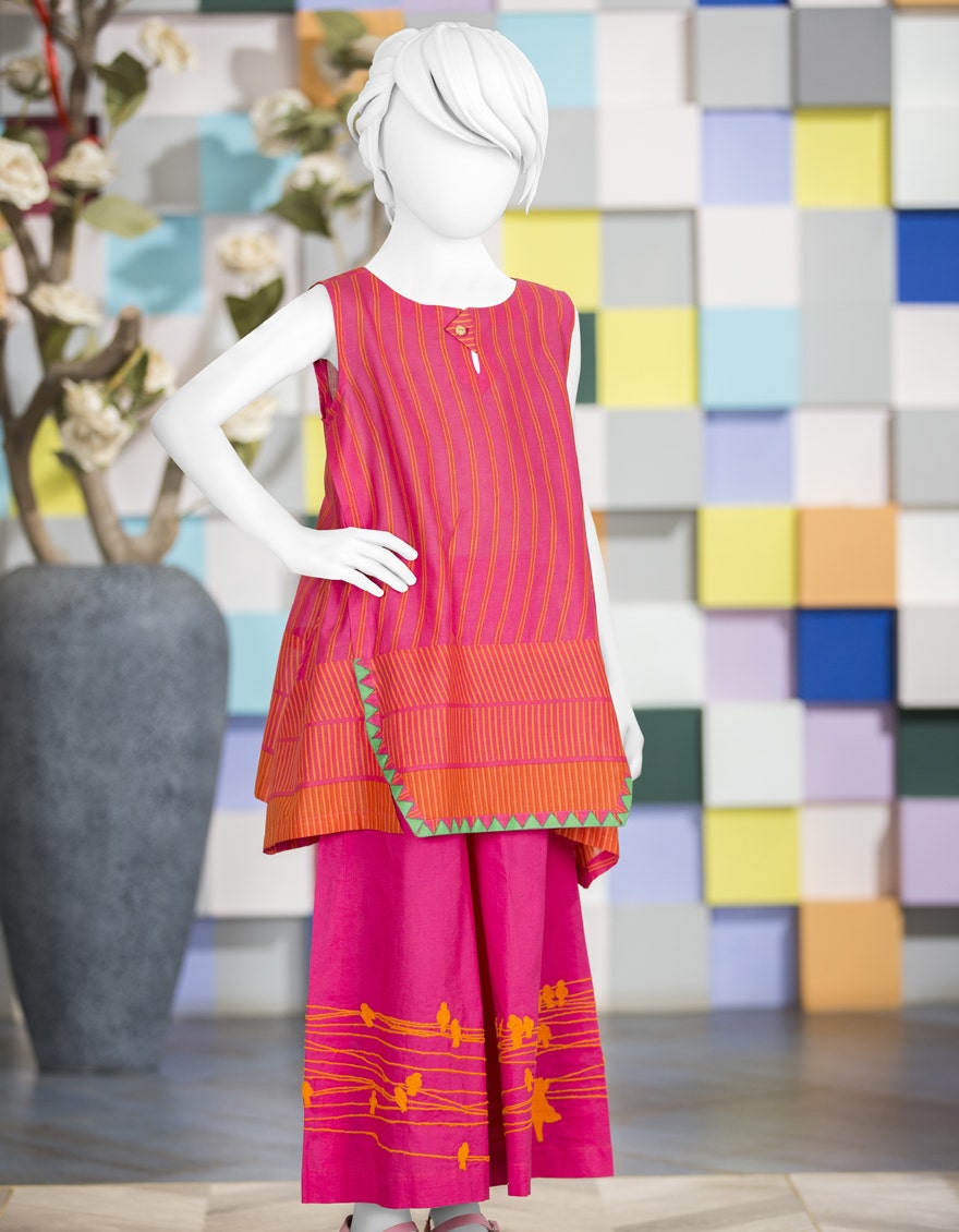 j. 01 pc stitch kurti girls / pink
