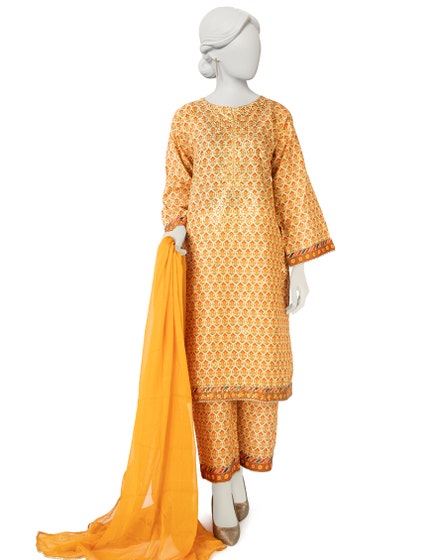 j. 03 pc stitch suit / orange -gulmohar