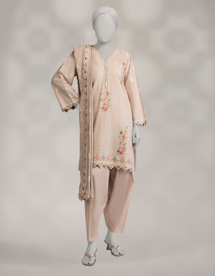 J. 03 PC STITCH SUIT / BEIGE -1027