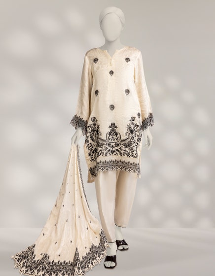 J. 03 PC STITCH SUIT / OFF WHITE -1035