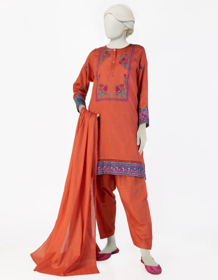 j. 03 pc stitch suit / orange