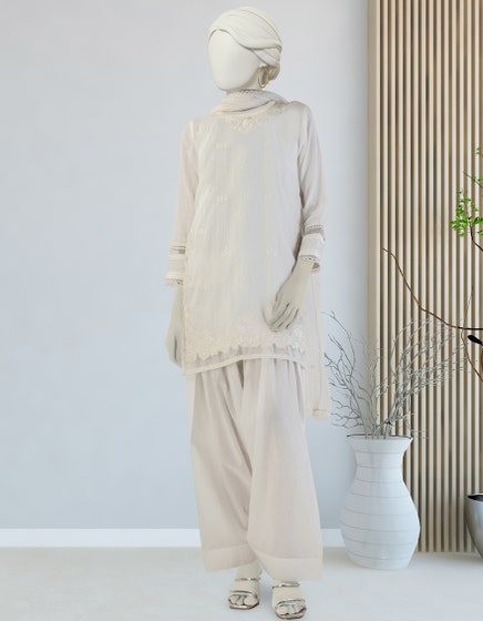 J. 03 PC STITCH SUIT / WHITE -125