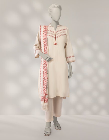 J. 03 PC STITCH SUIT / CREAM -354