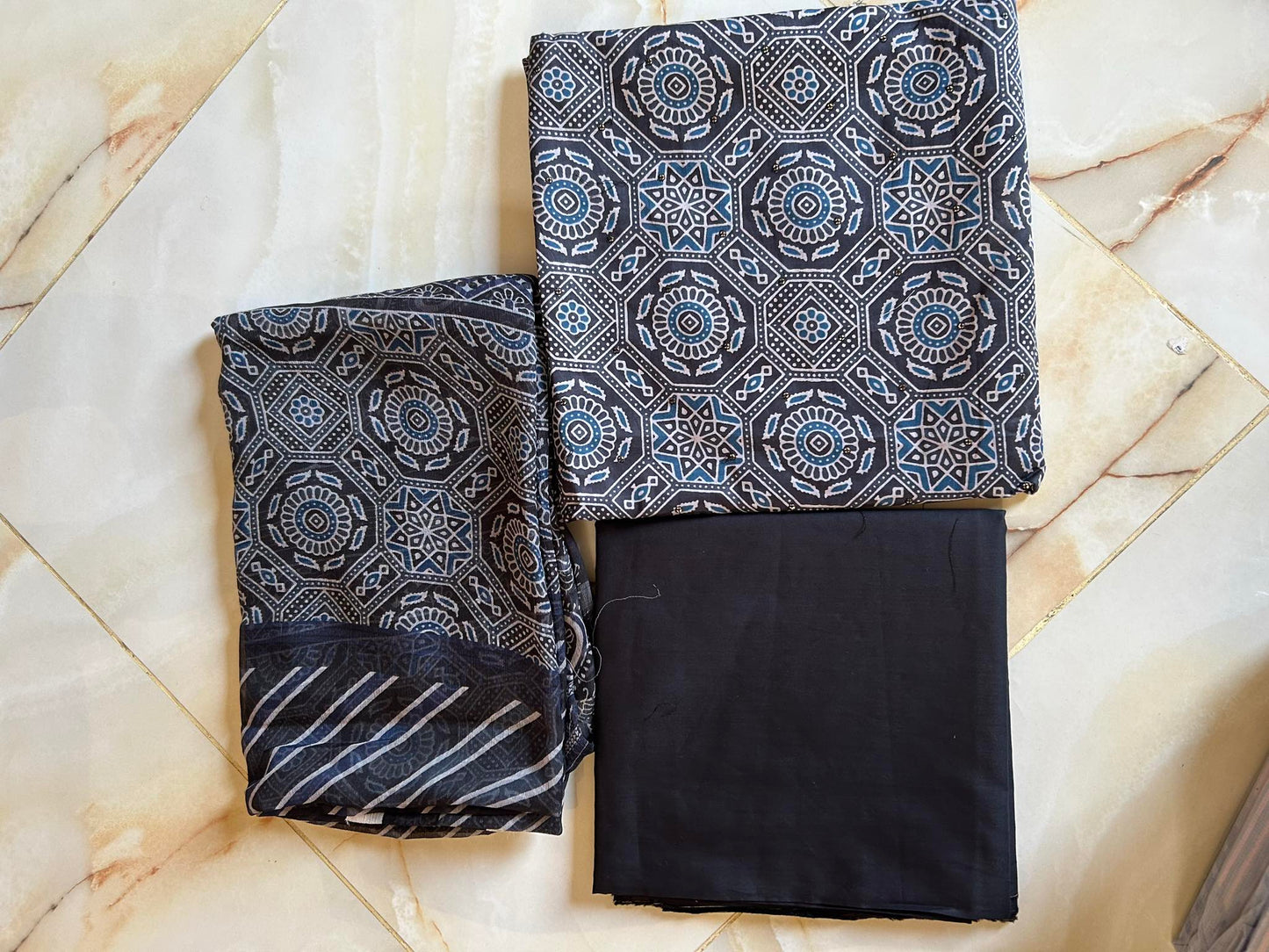 j. unstitch 03 pcs suit / navy blue