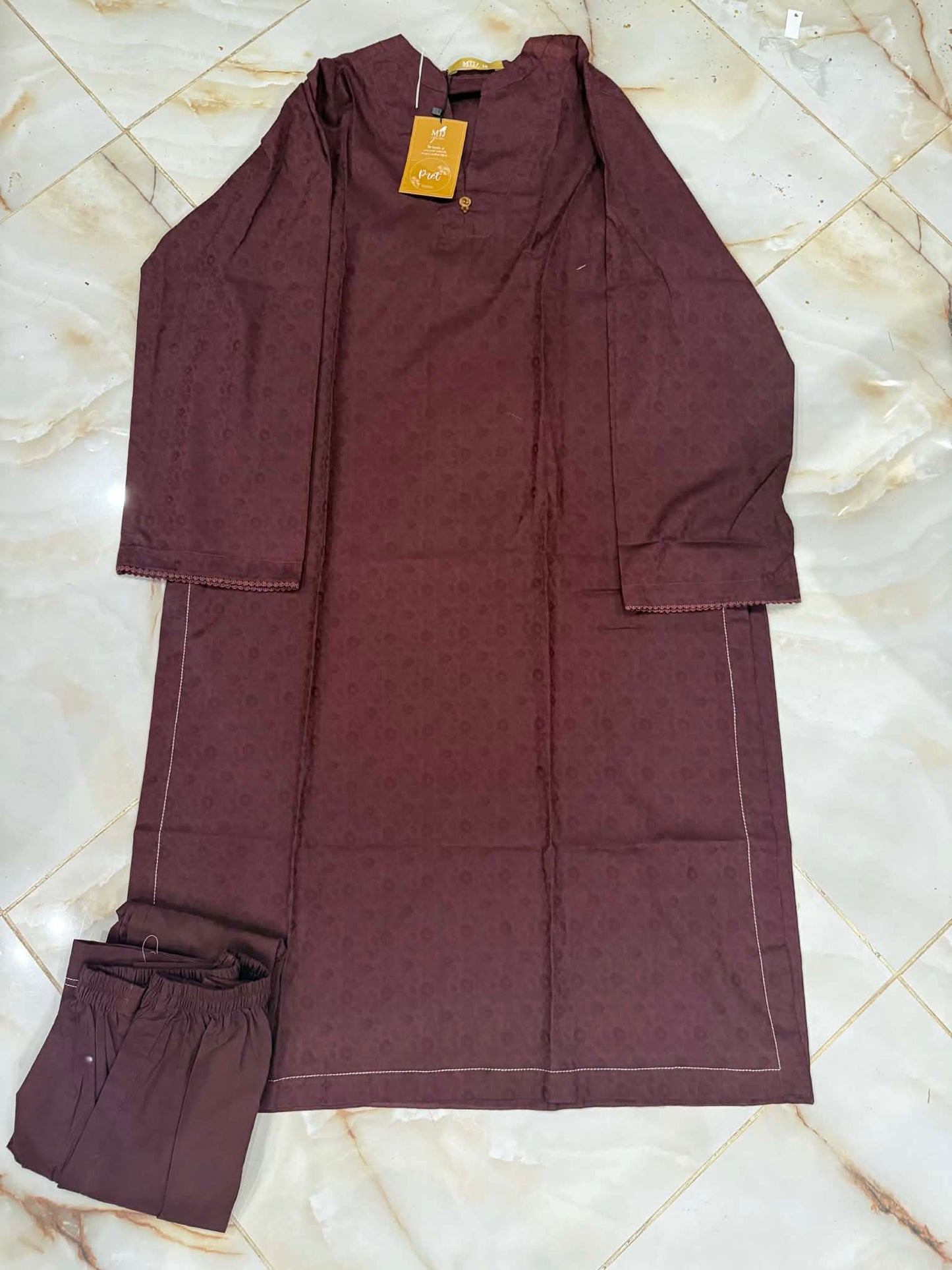 mtj 02 pc stitch suit / brown -3062