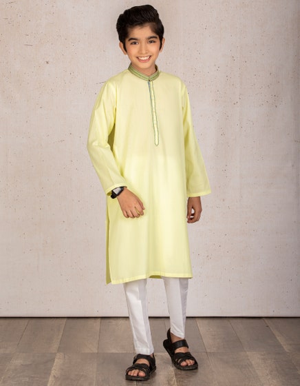 J. KIDS 01 PC STITCH SUIT / LIME YELLOW