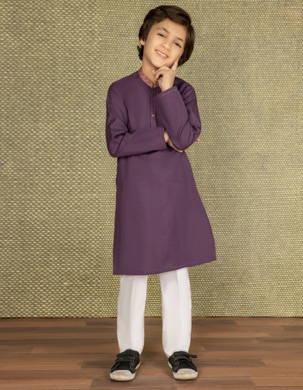 J. KIDS 01 PC STITCH KURTA / PURPLE -
