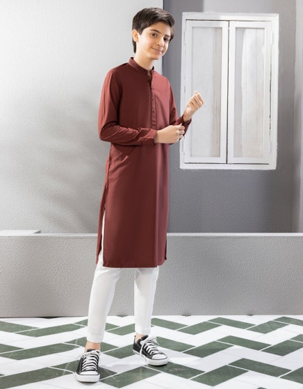 J. KIDS 01 PC STITCH KURTA / RUST -38669