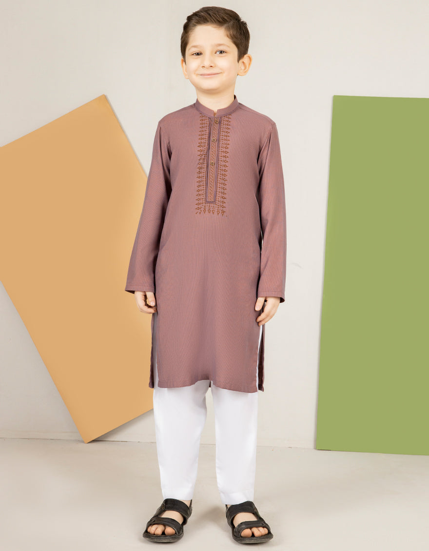 j. kids stitch kurta / dull purple