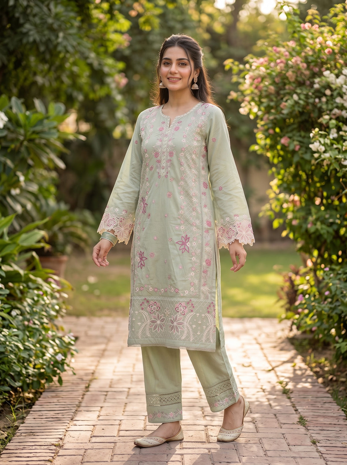 Saya 2pc stitch heavy formal emb chiken kari lawn1045
