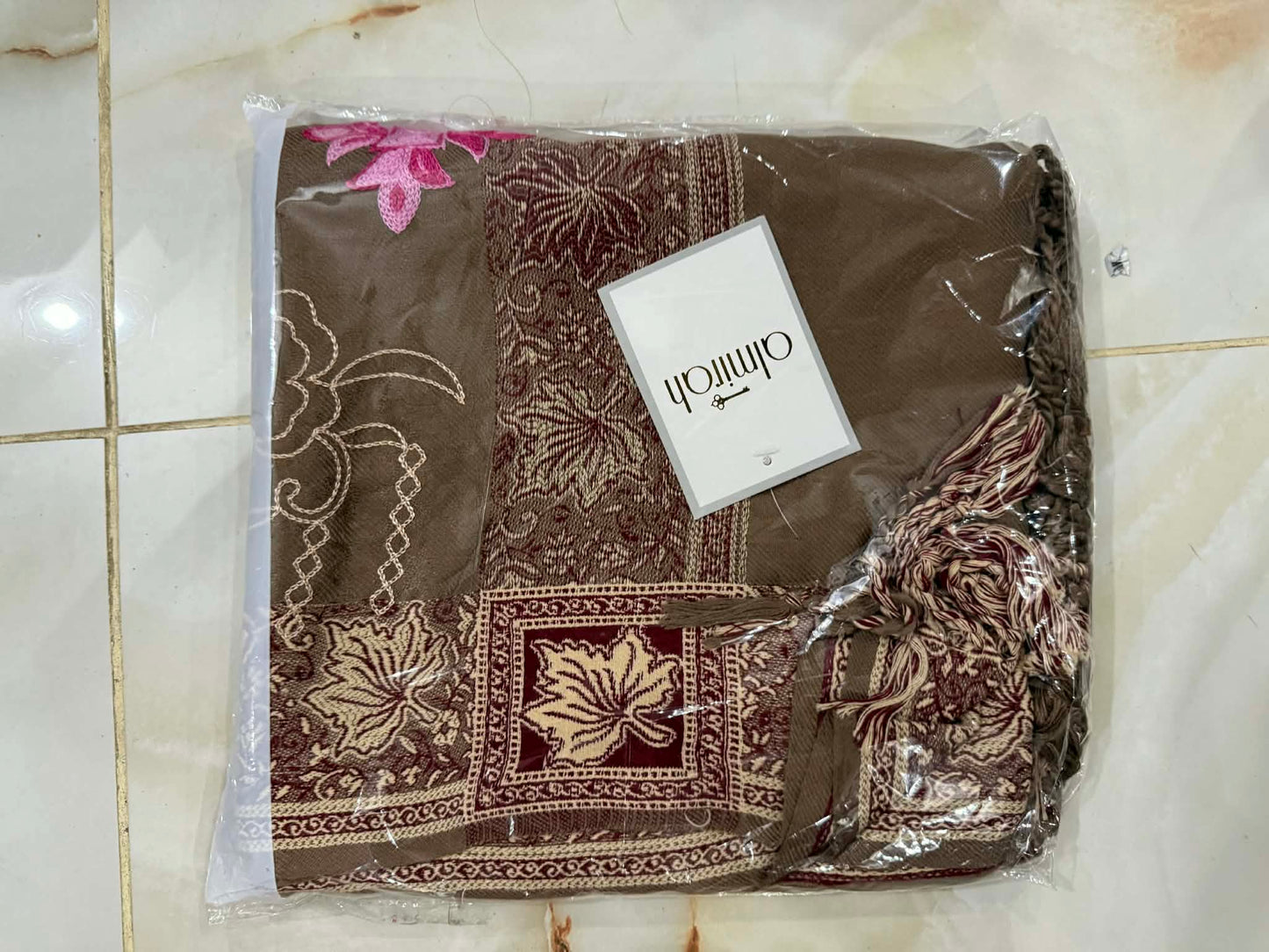 ALMIRA 01 PC LADIES SHAWL / LIGHT BROWN