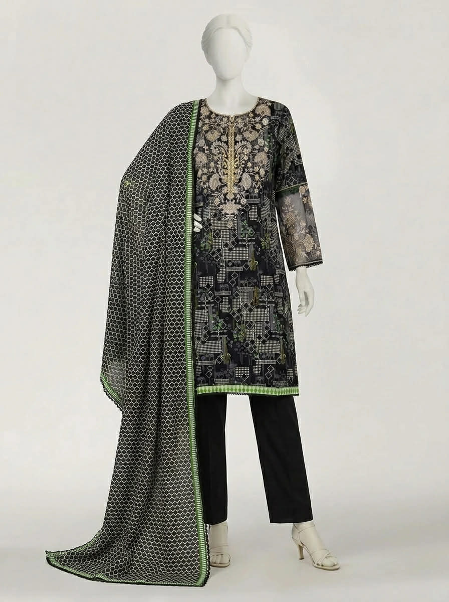 j. 03 pc stitch suit / black