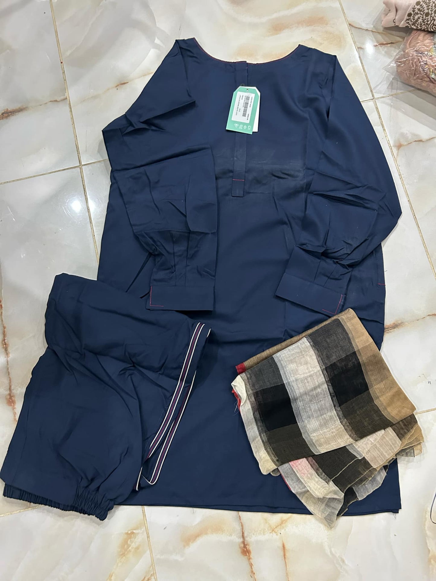 J. 03 PCS STITCH SUIT / BLUE