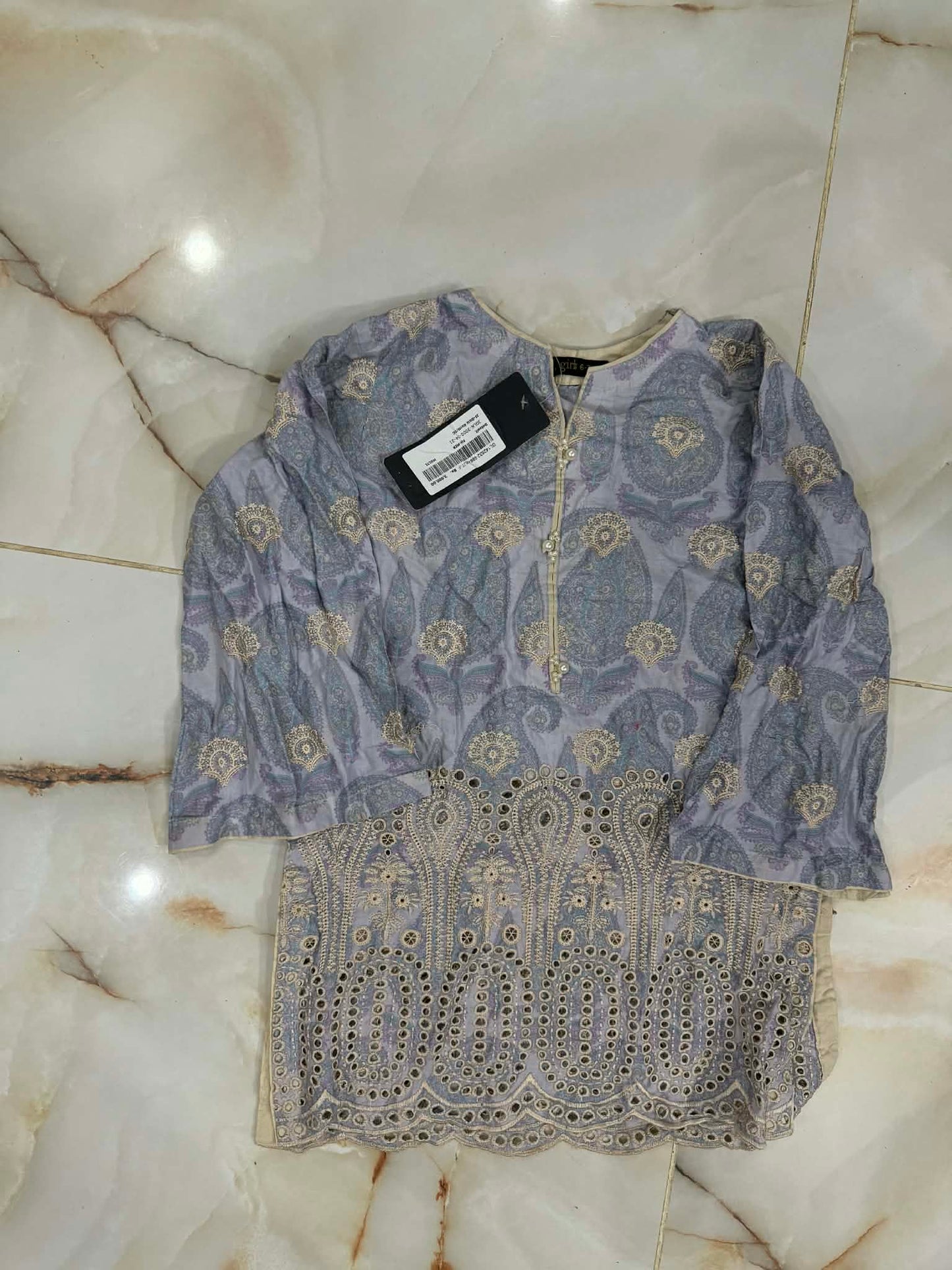 j. 01 pc stitch kurti girls / grey