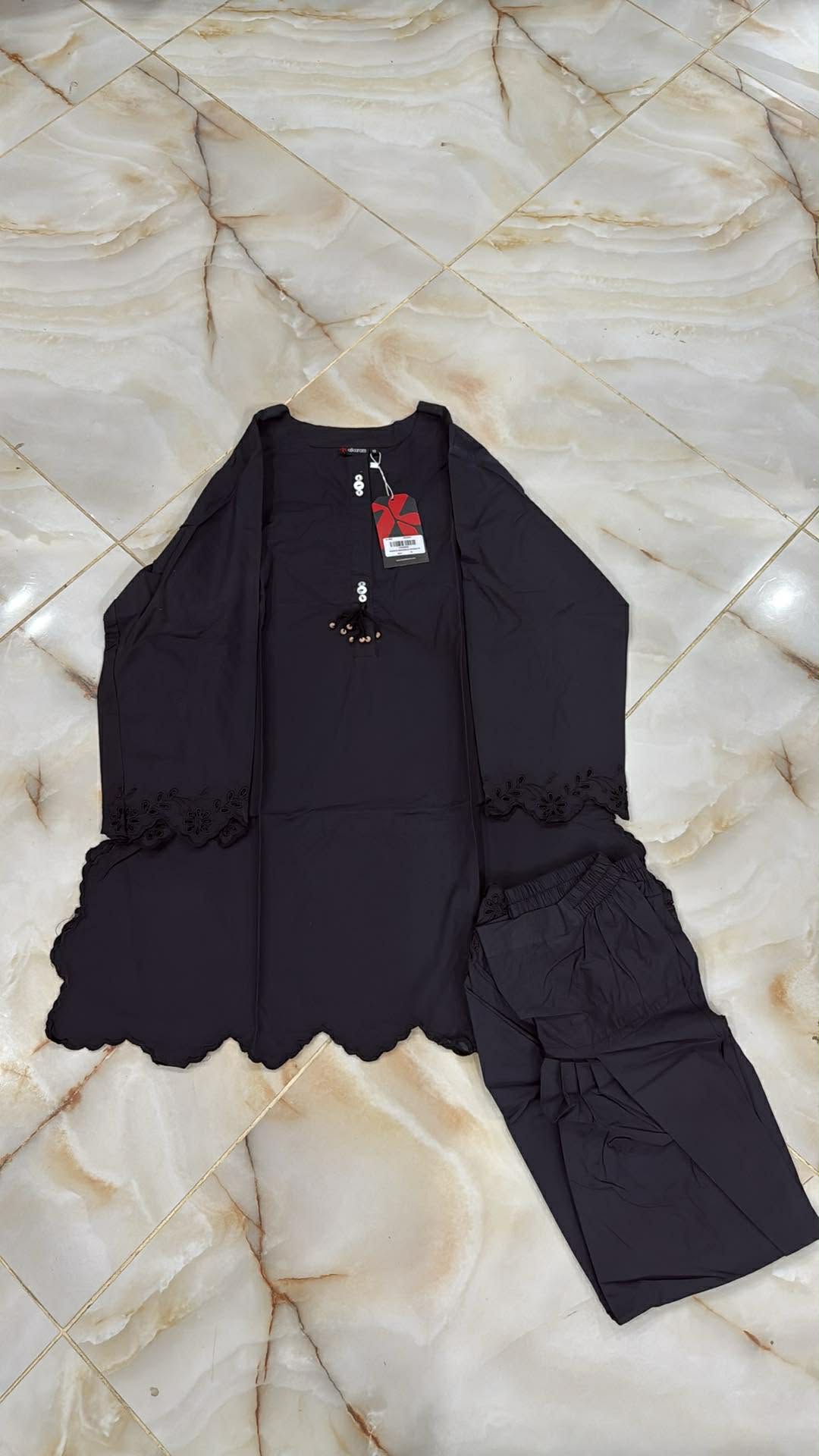 AL KARAM 02PC STITCH SUIT / BLACK -5875