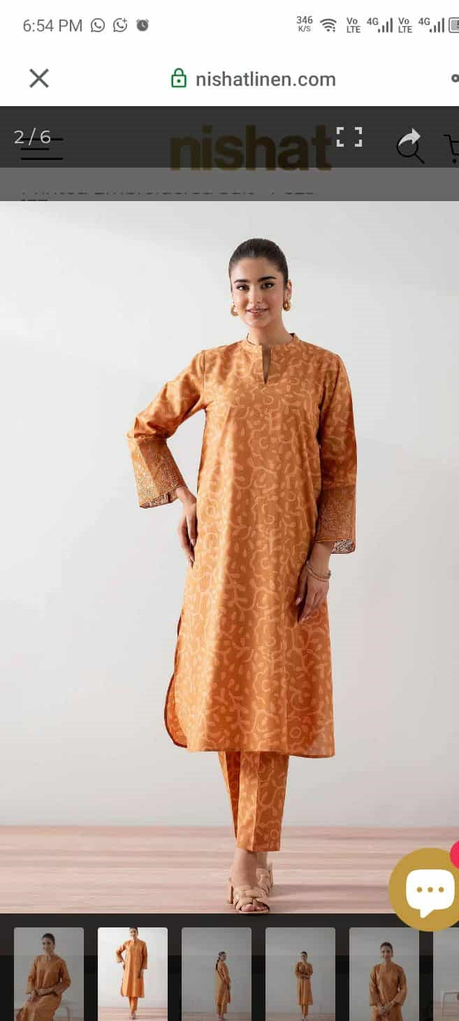 12/12 SALE nishat 03 pc stitch suit / brown