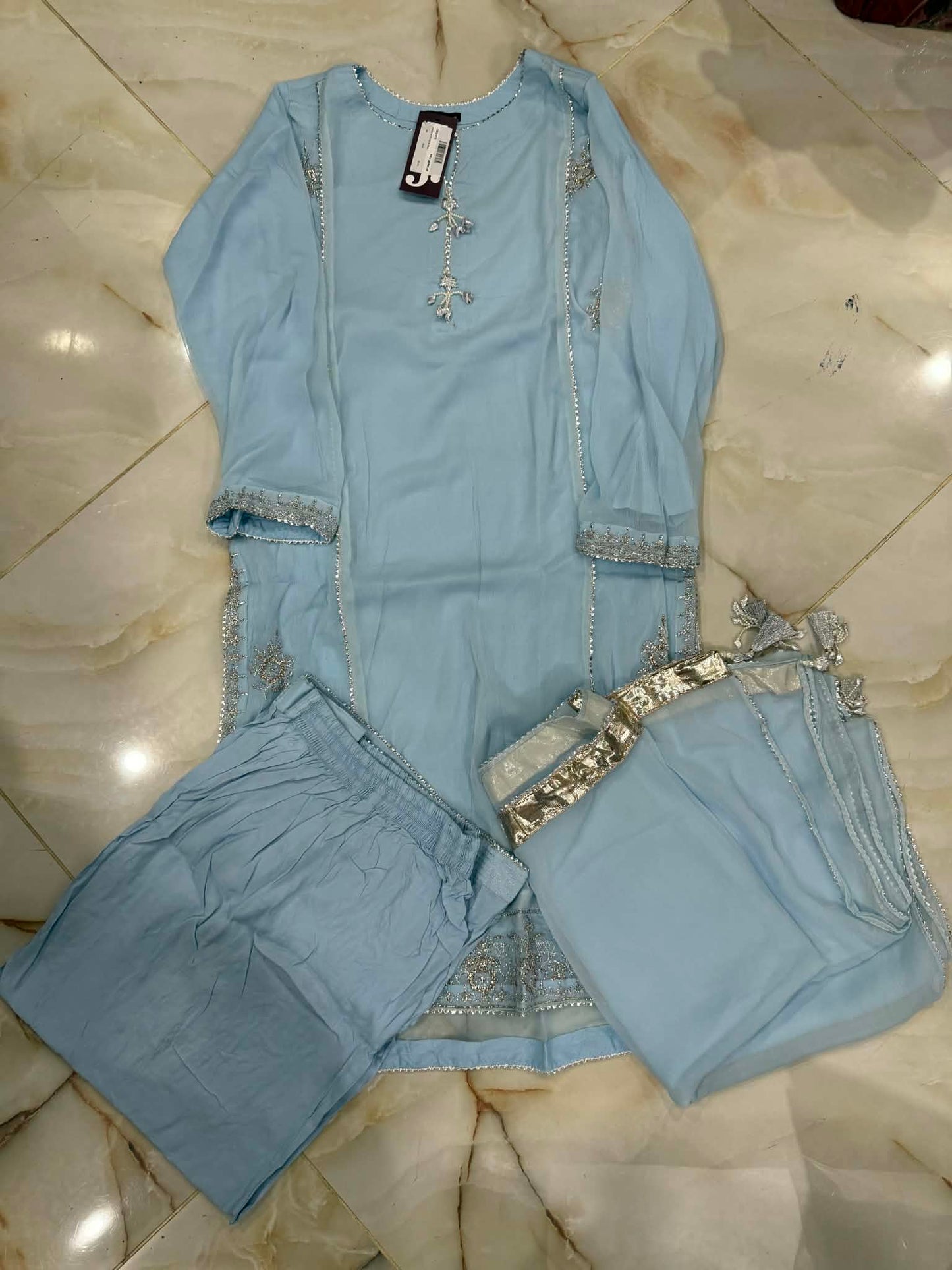 j. 03 pc stitch suit / blue