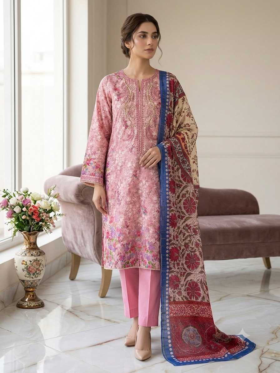 ZELLBURY 02 PC STITCH/EMB SHIRT DUPPATA