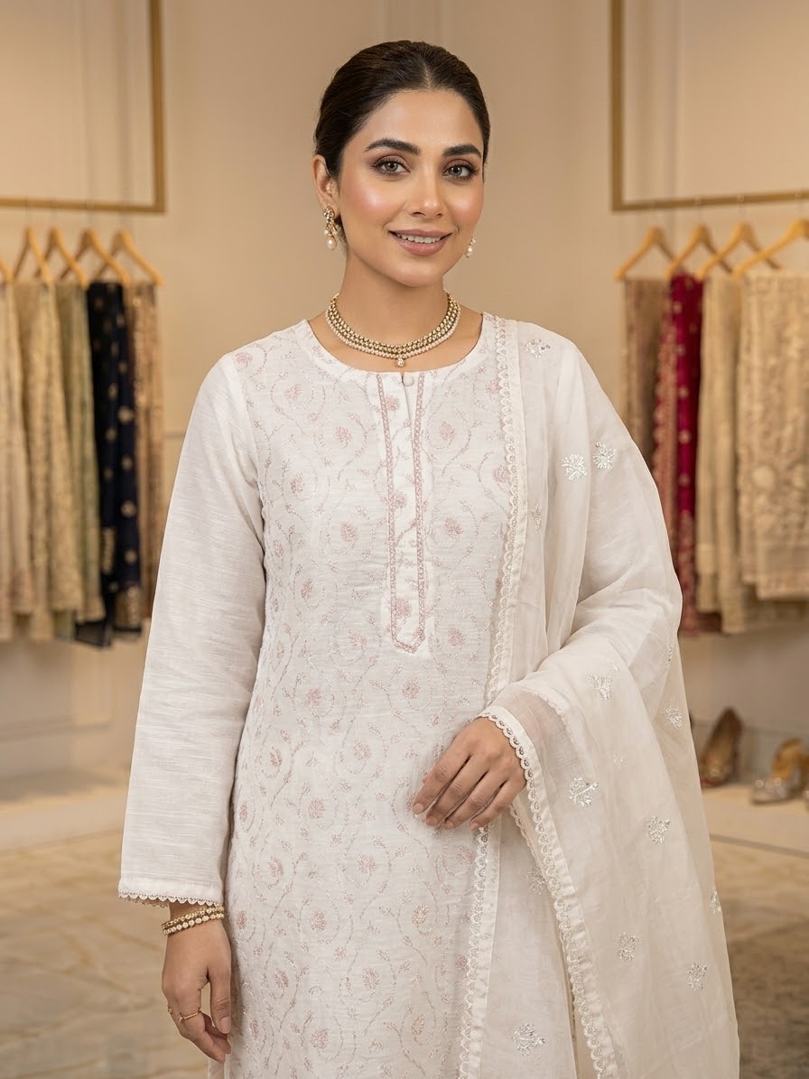 Zellbury 2pc shirt dupatta stitch heavy emb