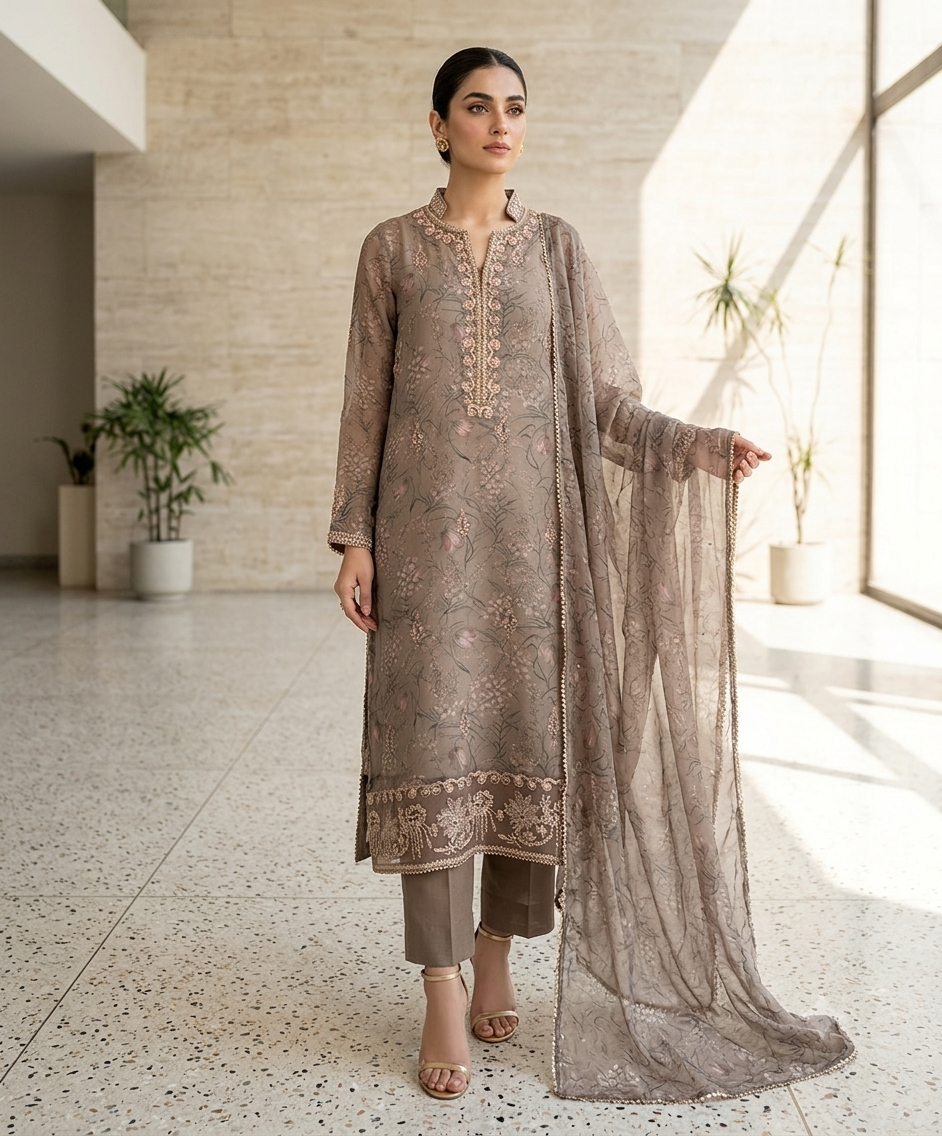 SAPPHIRE 03PC STITCH EMB FORMAL HEAVY LUXURY