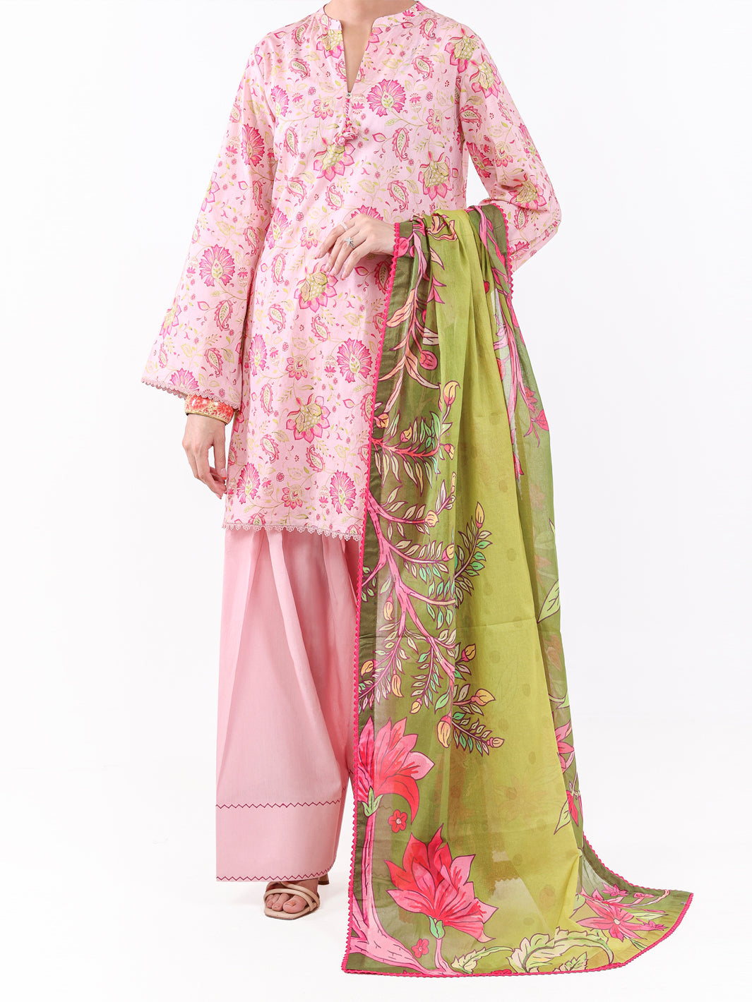 ALMIRA LAWN 03 PC UNSTITCH SUIT / PINK -2403