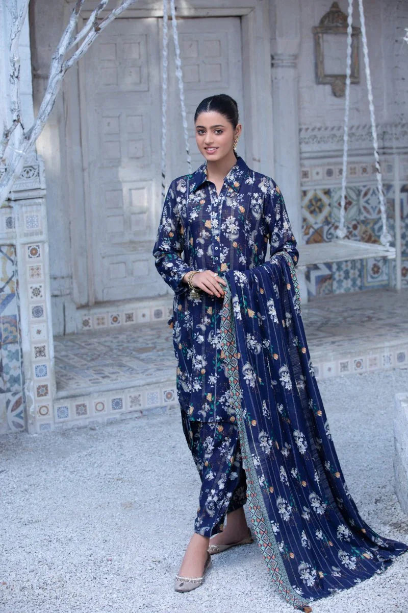 TAWAKAL EHALA 03 PC STITCH SUIT / NAVY BLUE D-8238