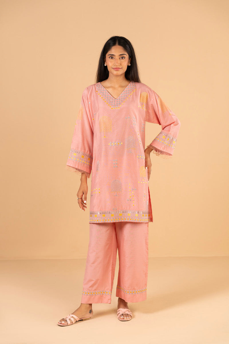 AL KARAM 02 PC STITCH SUIT / PEACH