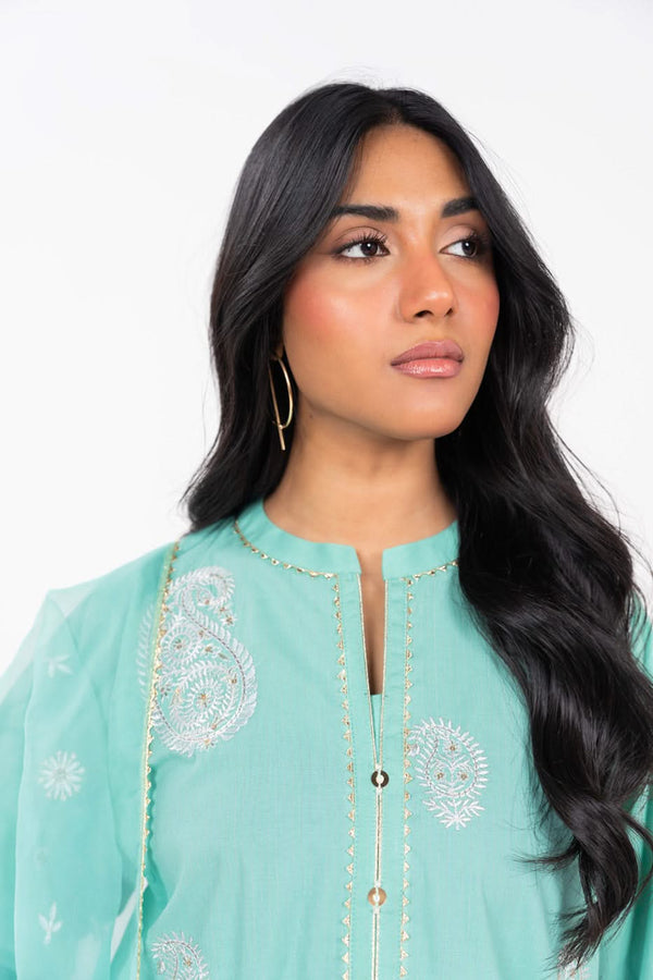 ALKARAM 02 PC STITCH SUIT / SEA GREEN