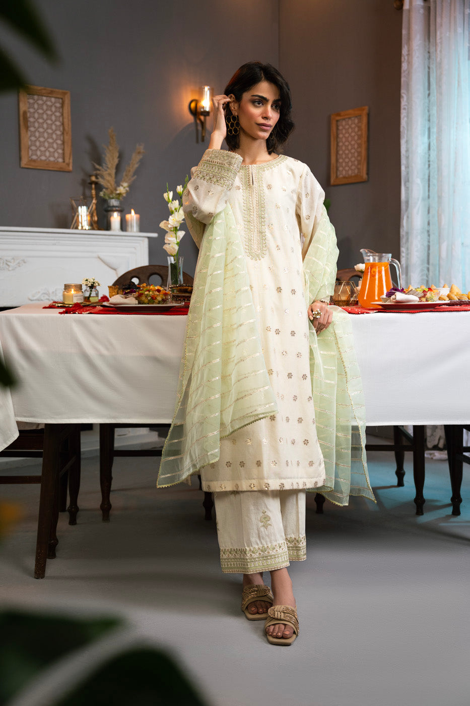 AL KARAM 02 PC STITCH SUIT / OFF WHITE