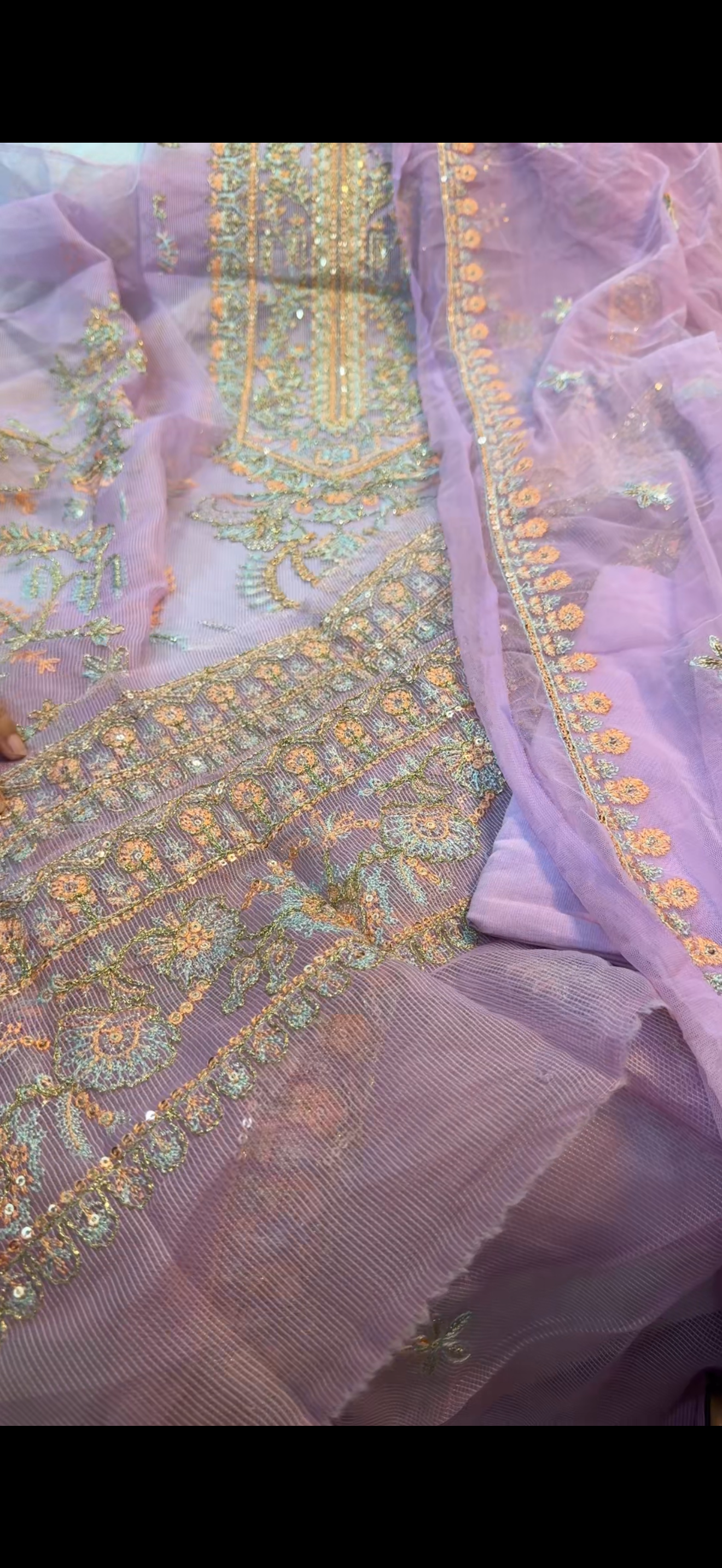 BONANZA 03PC UNSTITCH KHADDI NET LUXURY FORMAL EMB