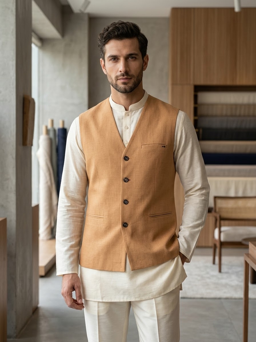 AL MIRAH 1 PC WAISTCOT LIGHT BROWN