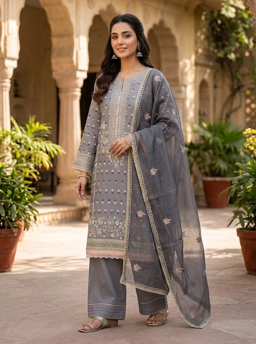 BONANZA SATRANGI 3PC STITCH BRIDAL HEAVY FORMAL EMB