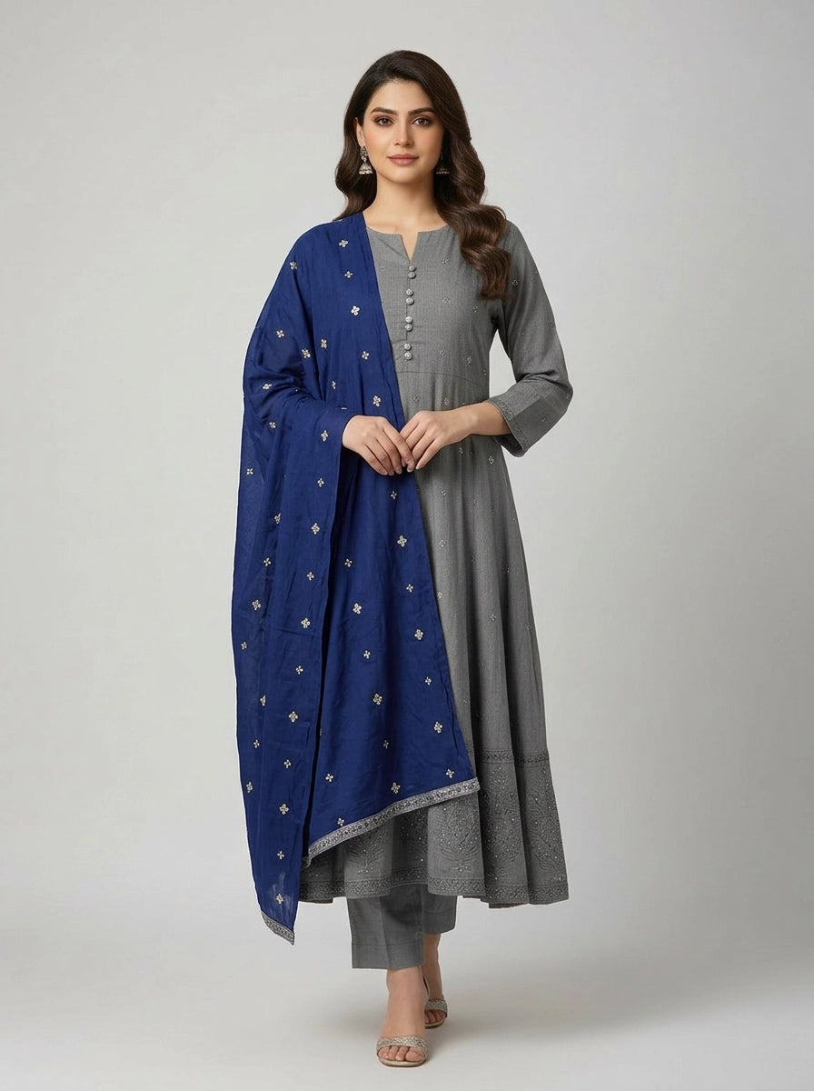 ZELLBURY 03 PC STITCH SUIT / GREY