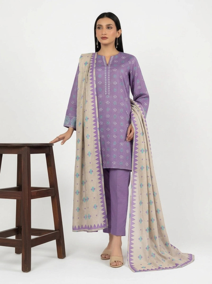 Luxury Lawn Print/Alkaram-Purple