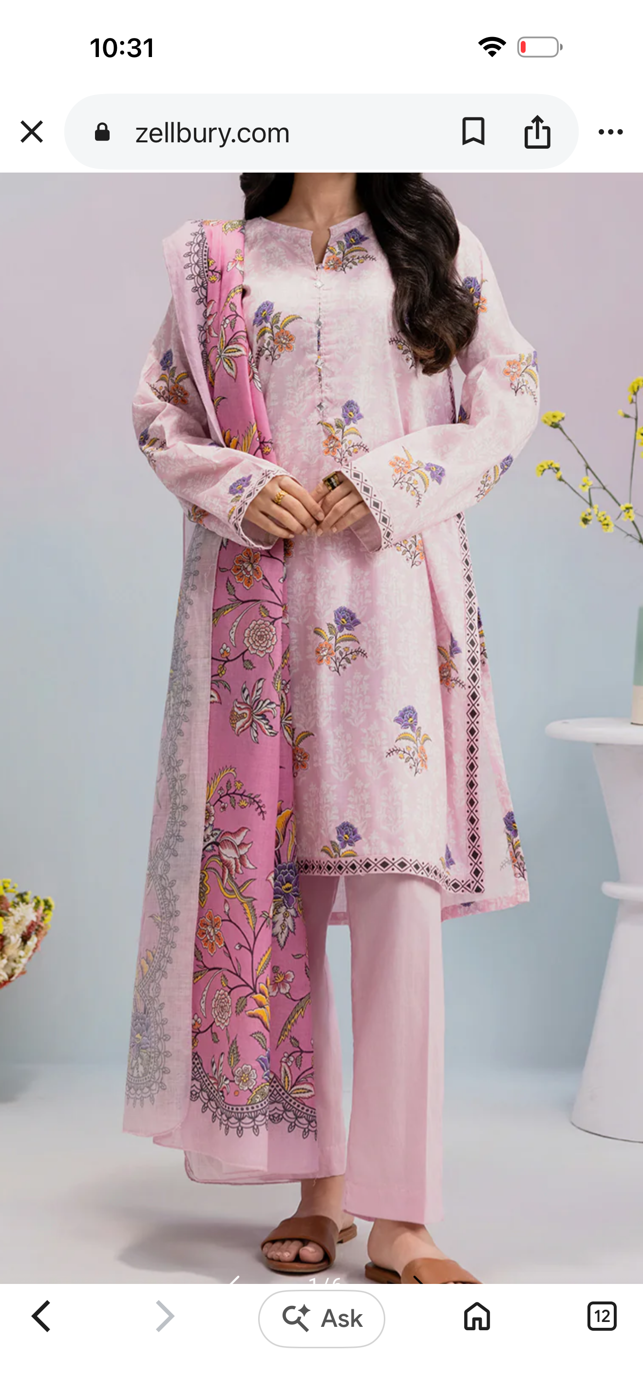 Zellbury babypink 3 pc lawn