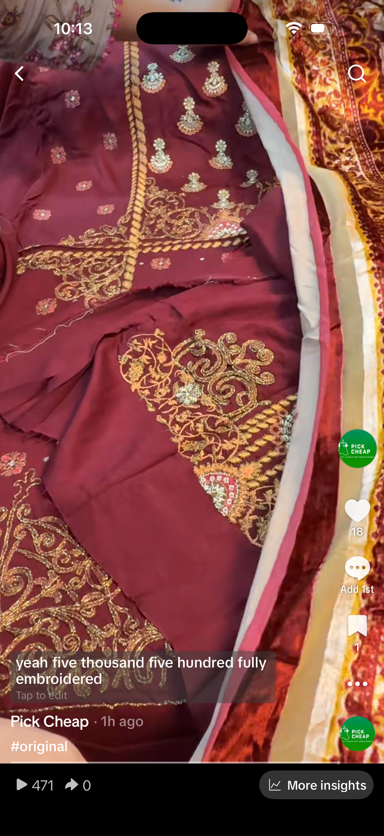 BONANZA SATRANGI 03PC UNSTITCH MAROON -08