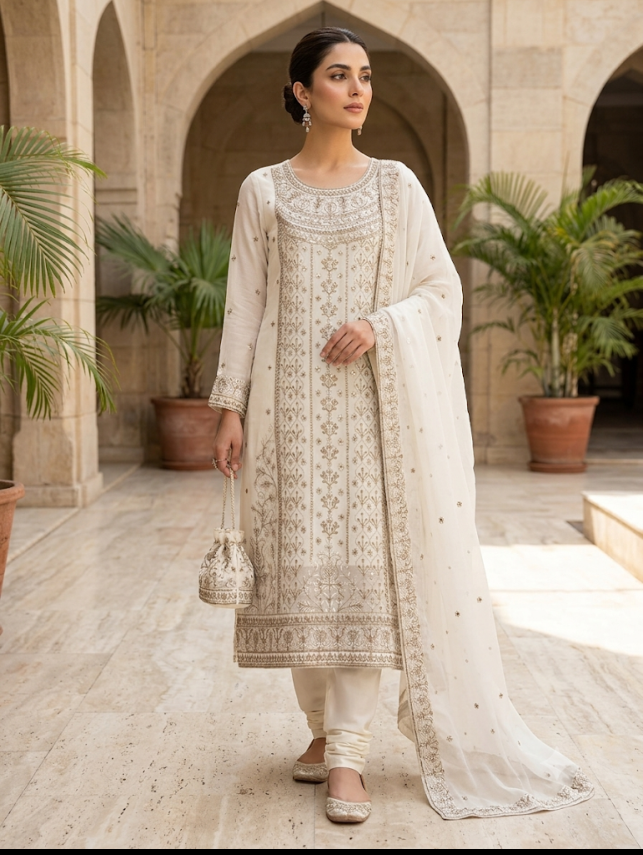 BINSAEED 03 PC STITCH SUIT /OFFWHITE 230