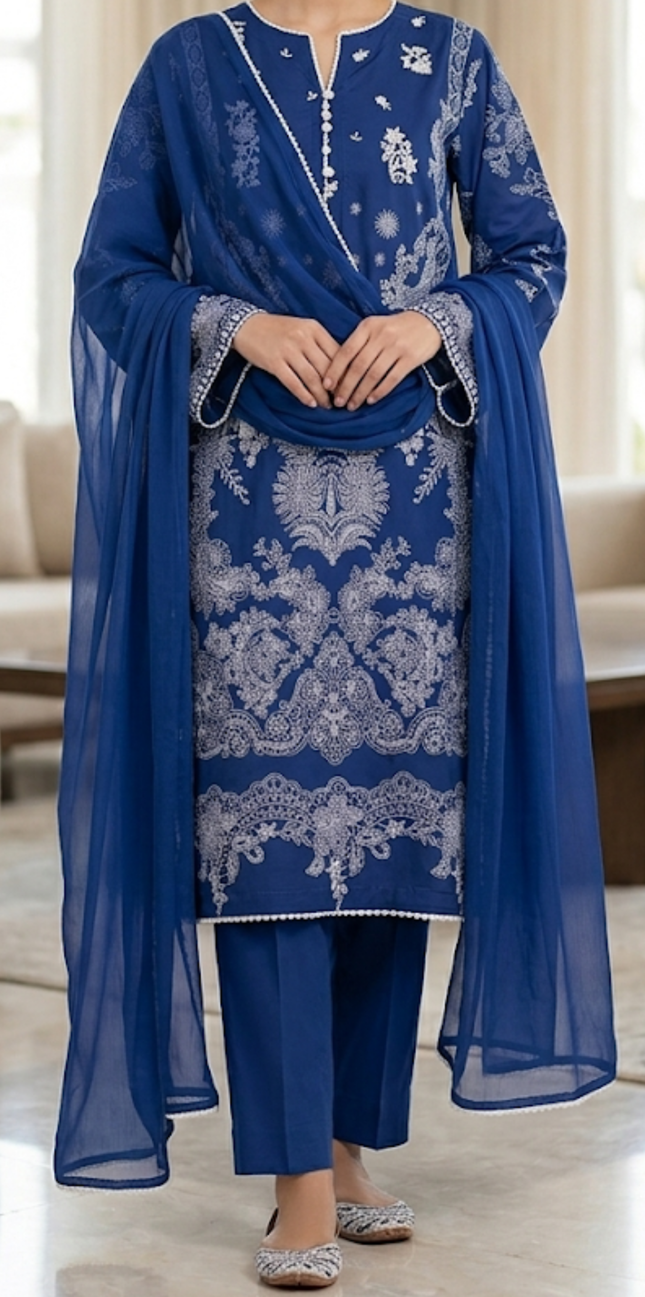J. 03 PC STITCH SUIT /NAVY BLUE 012