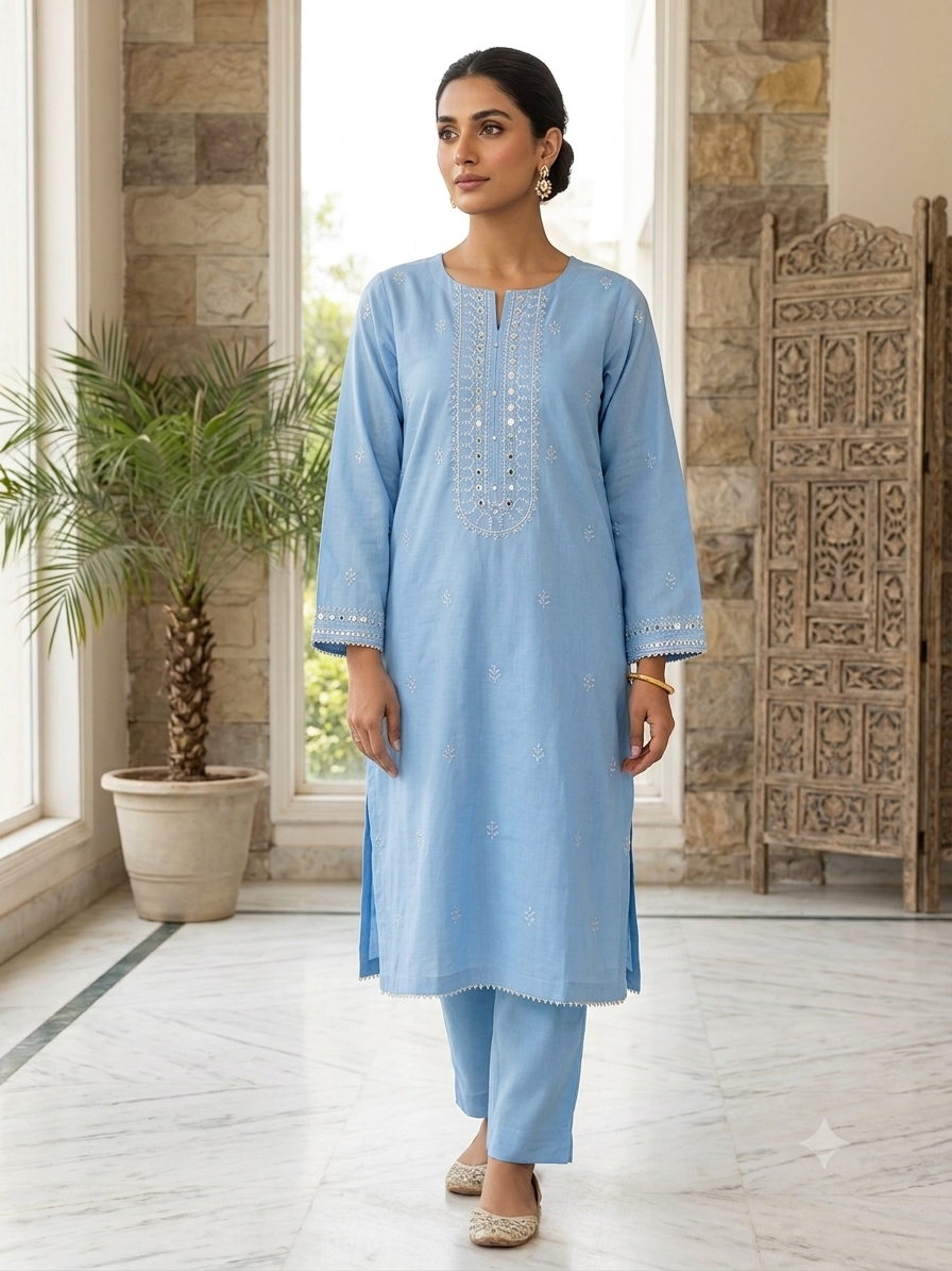 Zellbury lawn EMB/ 2pc Stitch shirt trouser