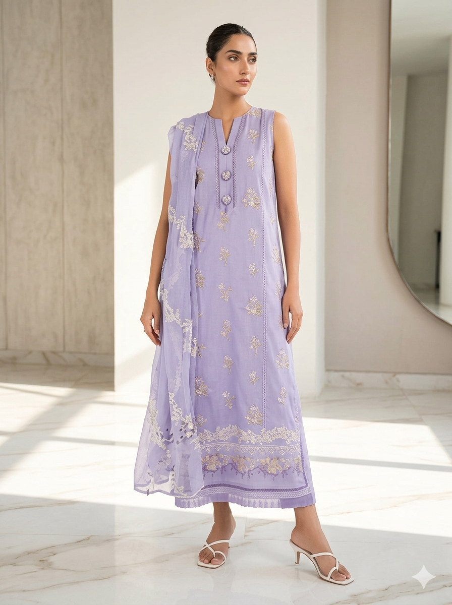 AL KARAM 03PC UNSTITCH EMB/ M-10-24-2-cerulean blue
