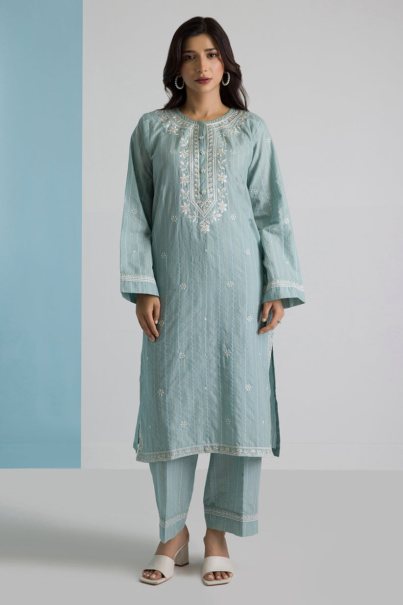ZELLBURY 02 PC STITCH SUIT / GREY -0125419