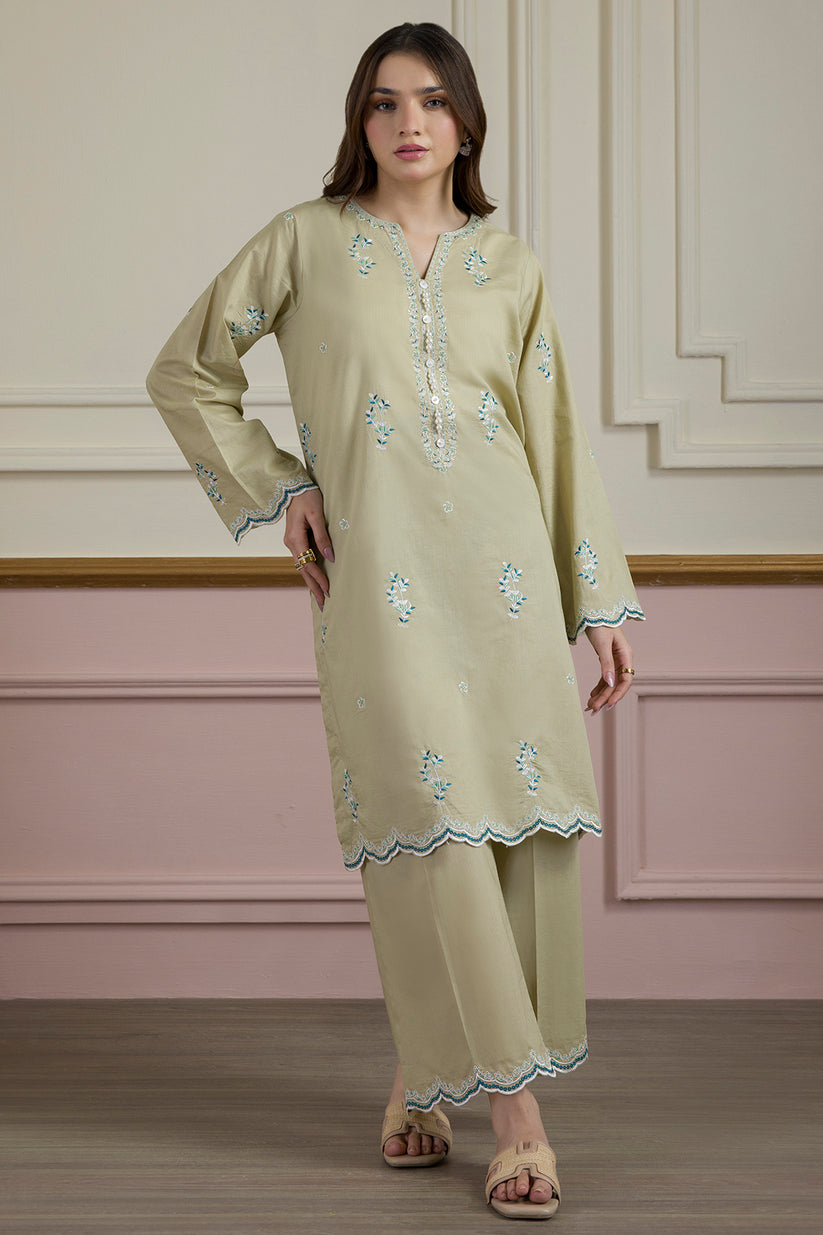 zellbury 02 pc stitch suit / saga green -0135260