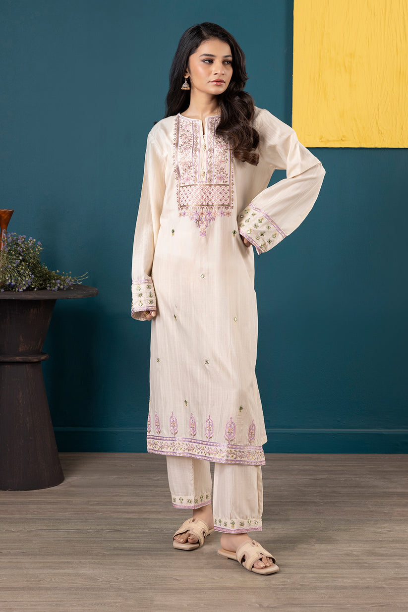 zellbury 02 pc stitch suit / cream -0135676