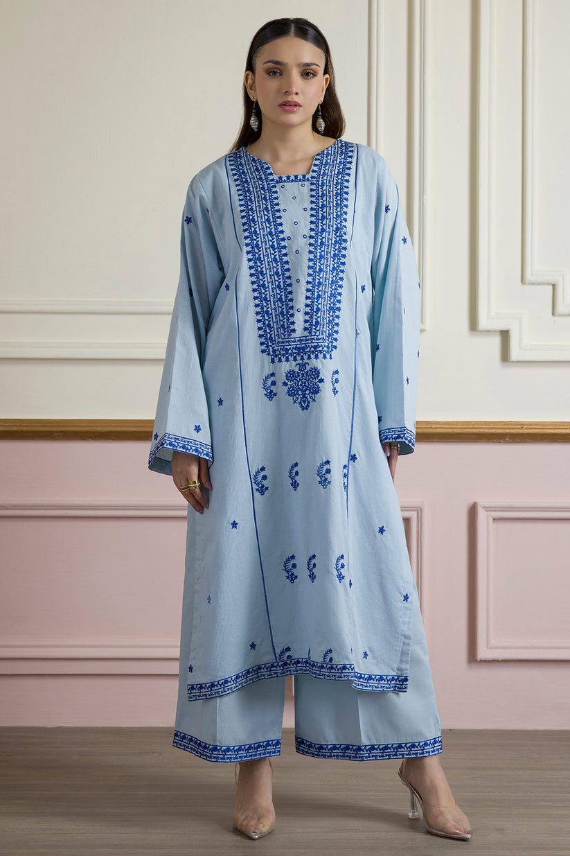 ZELLBURY 02 PC STITCH SUIT / SKY BLUE -0135334