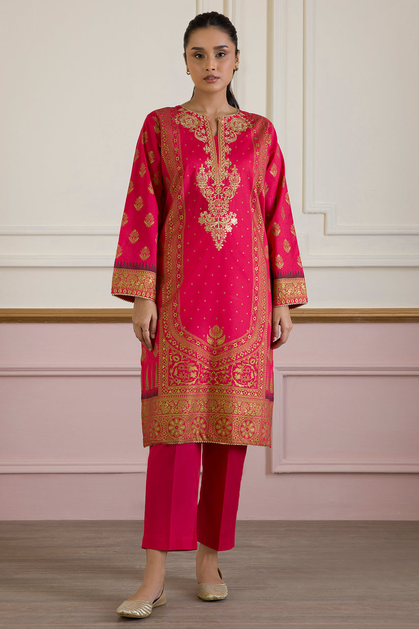 zellbry 02 pc stitch shirt trouser / red