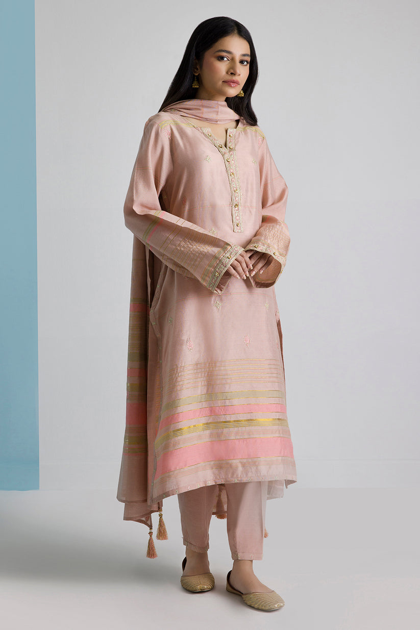 ZELLBURY 03 PC STITCH SUIT / PEACH -0125509