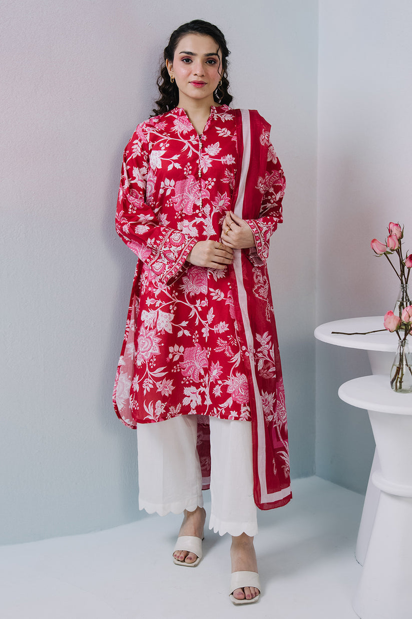 ZELLBURY 02 PC STITCH / SHIRT DUPPTA / RED