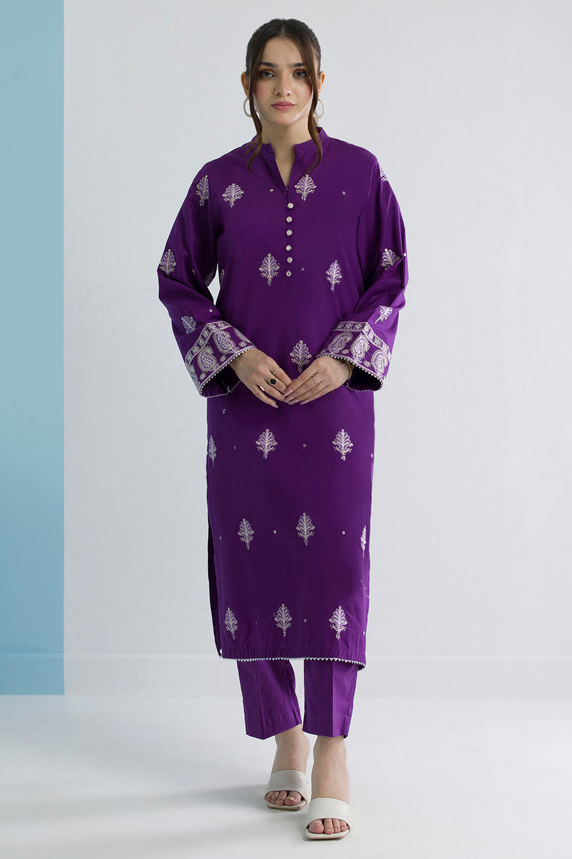 ZELLBURY 02 PC STITCH KURTA TROUSER / PURPLE-2422938